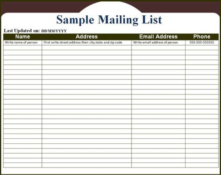 Free Mailing List Template PDF – Instant Download