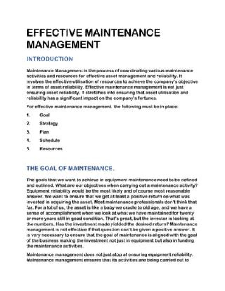 Efficient Maintenance Management PDF: Streamline Your Operations