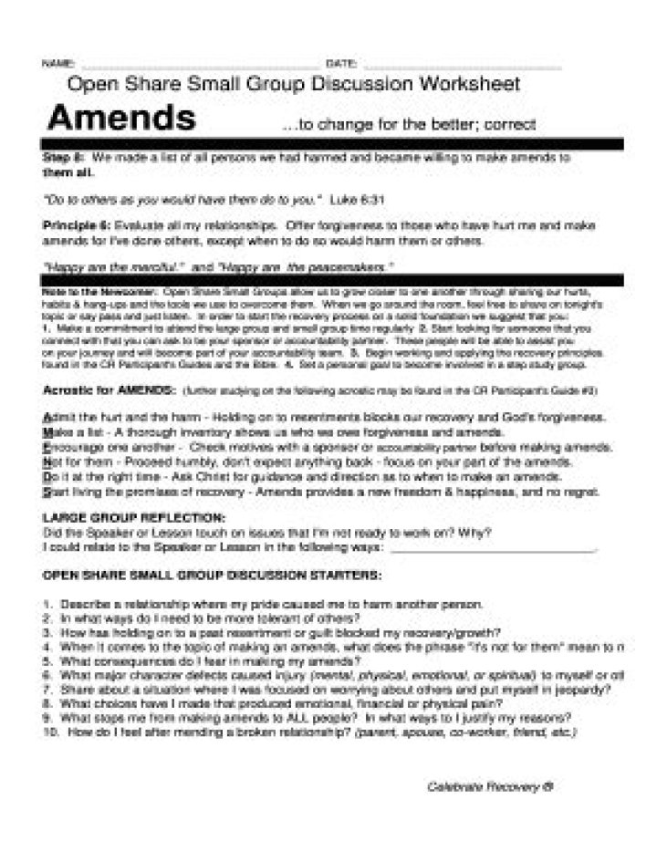 Making Amends Worksheet PDF: Heal Relationships with Ease