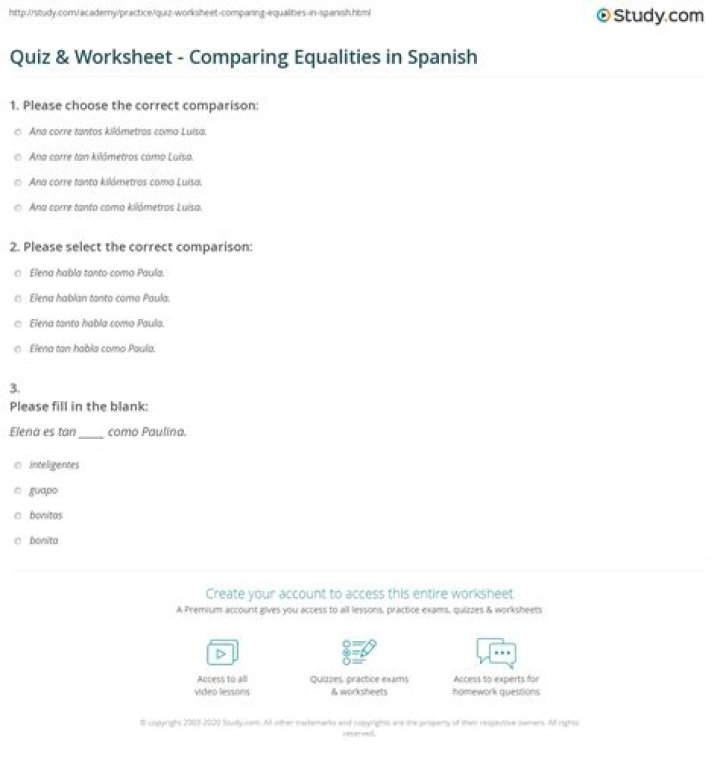 Comparar en Español: Hojas de Trabajo Prácticas para Practicar Comparaciones PDF