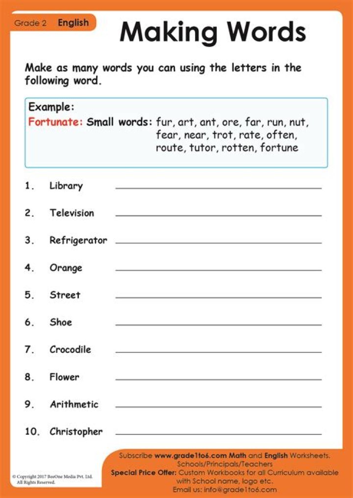 Word-Making Magic: One-Word Game PDF with Answers