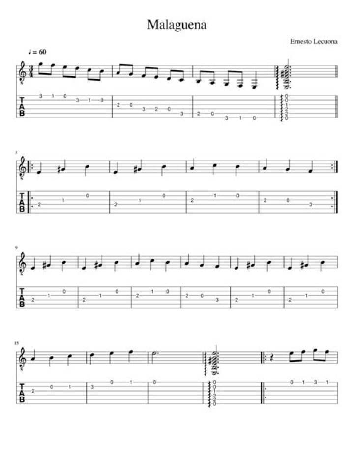 Malaguena Classical Guitar Sheet Music PDF – Download Instantly