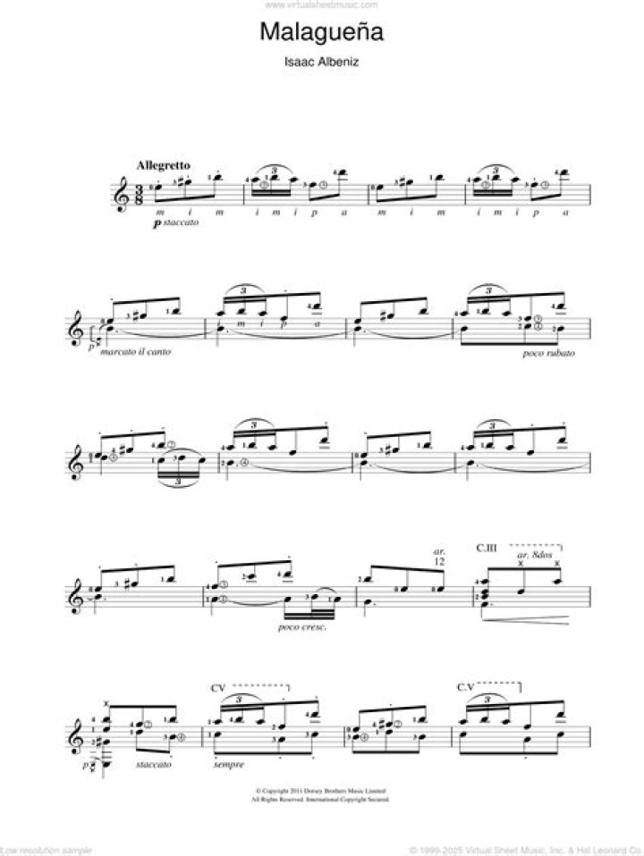 Malaguena Guitar Sheet Music PDF – Download Free Sheet Music