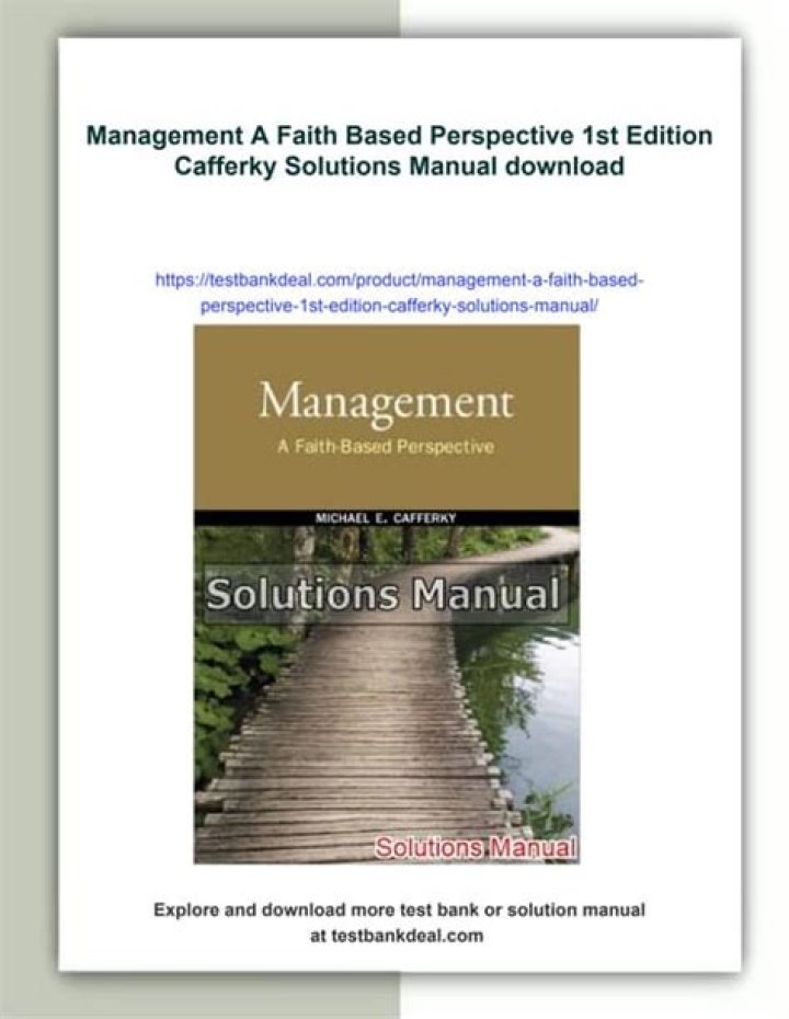 Management Through a Faith-Based Perspective: A Comprehensive Guide