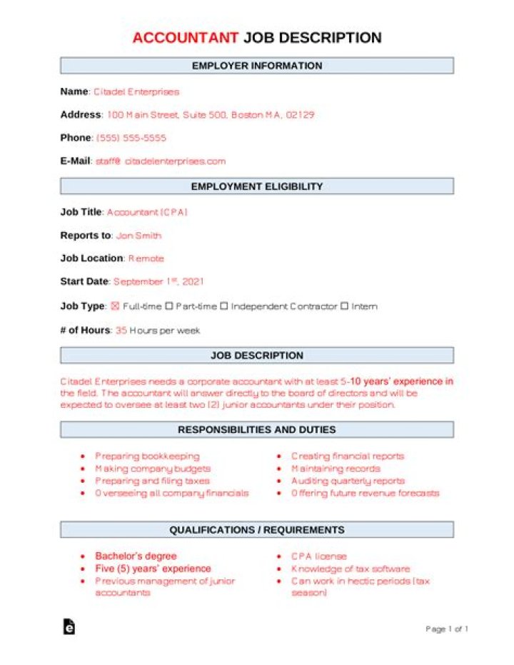 Management Accountant Job Description PDF: Key Roles & Responsibilities