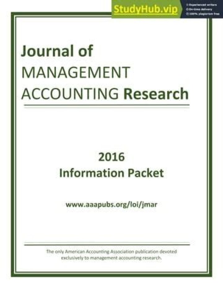 Comprehensive Management Accounting Research Paper PDF for Academic Success