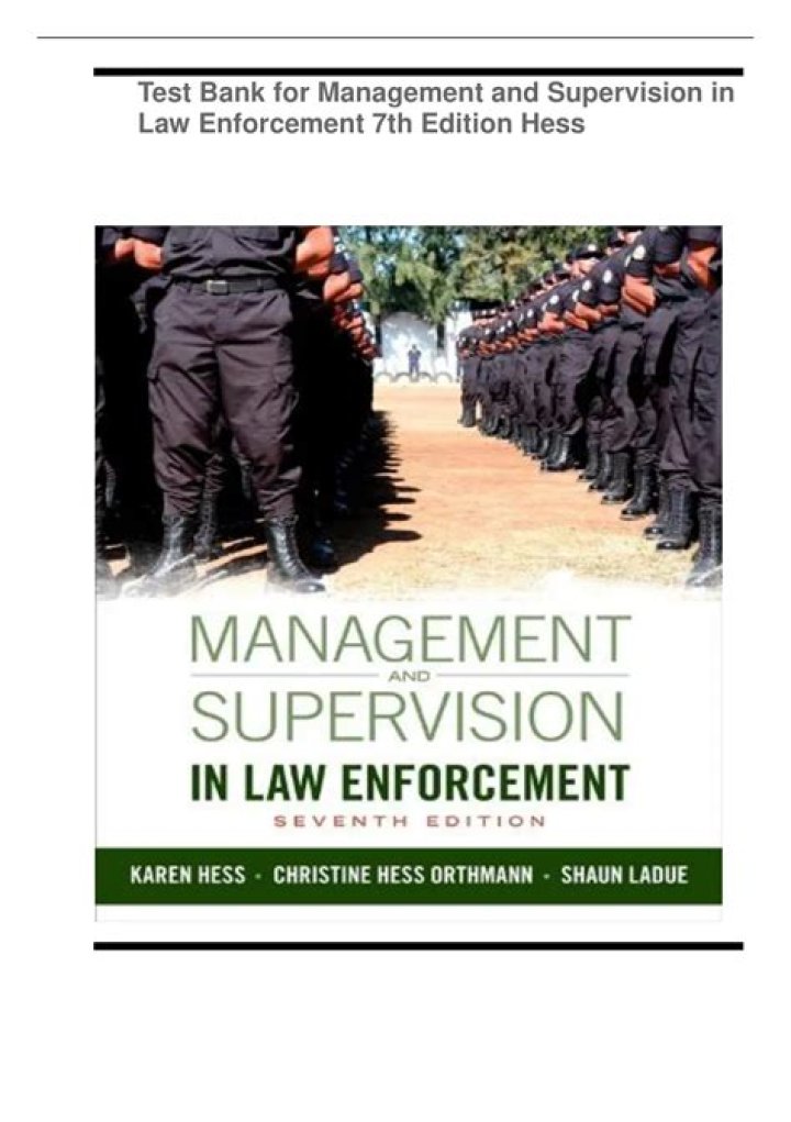 Management and Supervision in Law Enforcement 7th Edition PDF Guide