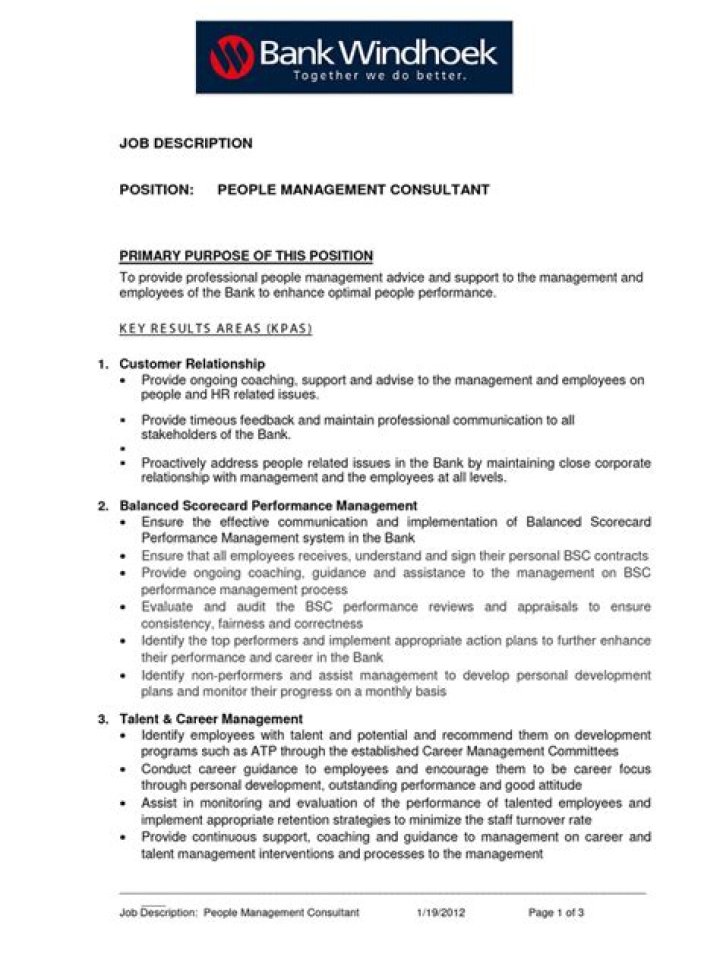 Management Consultant Job Description PDF: Full Guide