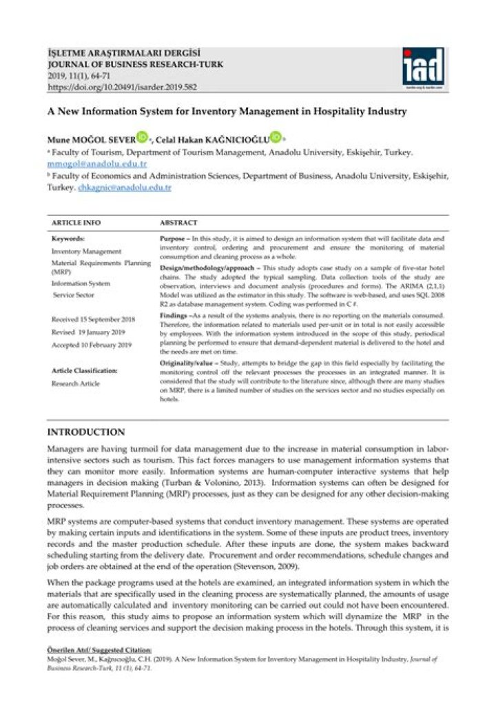 Management Information Systems in Hospitality: Optimizing Operations via PDF Insights