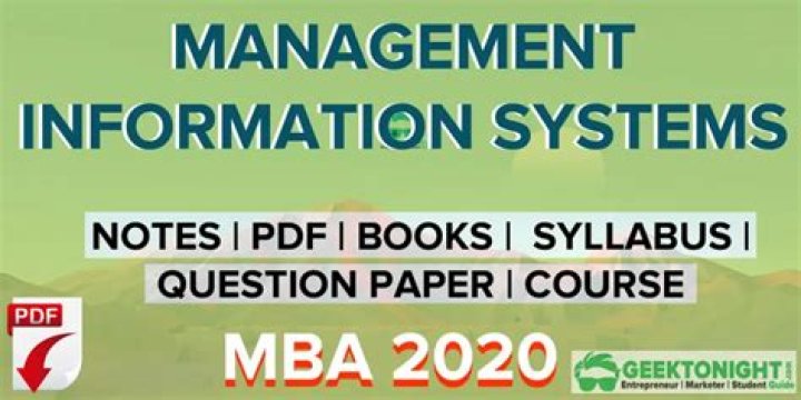 Mastering Management Information Systems: MBA PDF Notes for Success