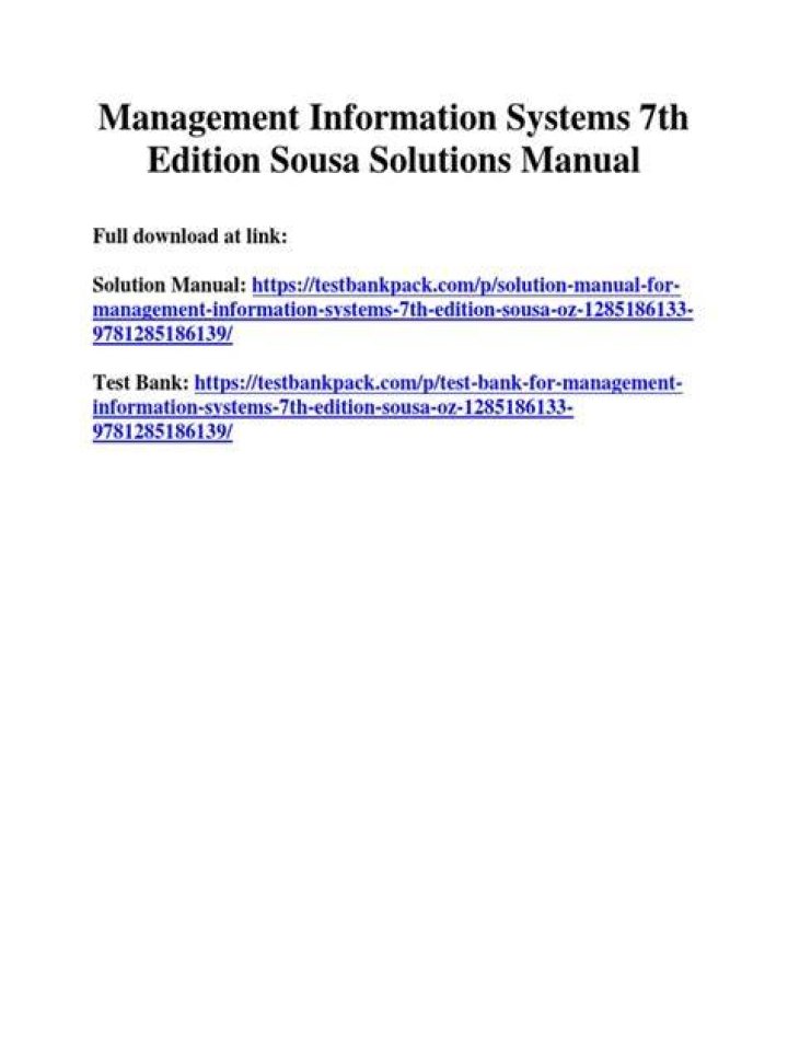Management Information Systems 7th Edition – Sousa’s Essential PDF Guide & Free Download