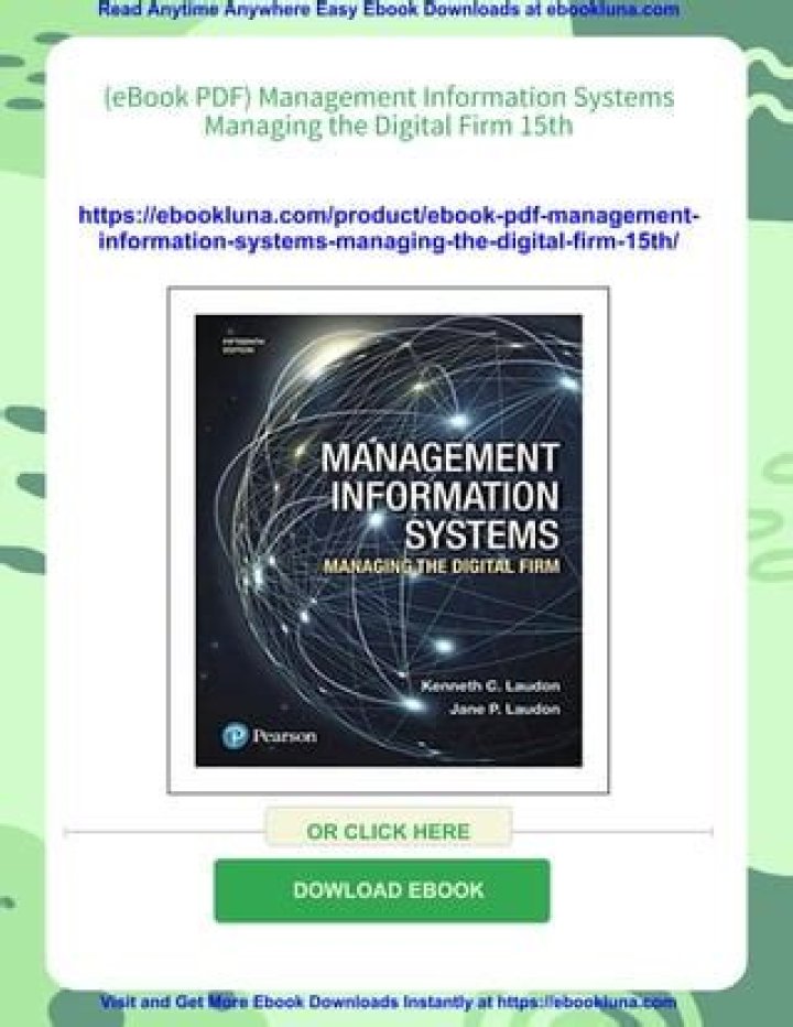 Mastering Management Information Systems: Digital Firm Strategies in the 15th Edition PDF