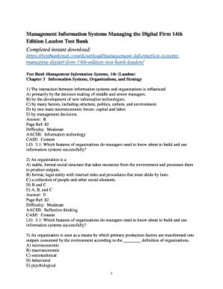Managing the Digital Firm: Management Information Systems in Practice 16th Edition PDF