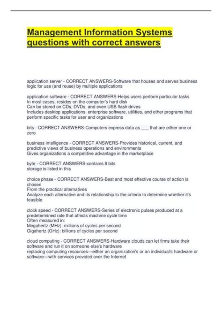 Management Information Systems Q&A PDF: Expert Questions & Answers