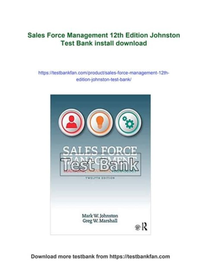 Mastering Sales Force Management: 12th Edition PDF Guide