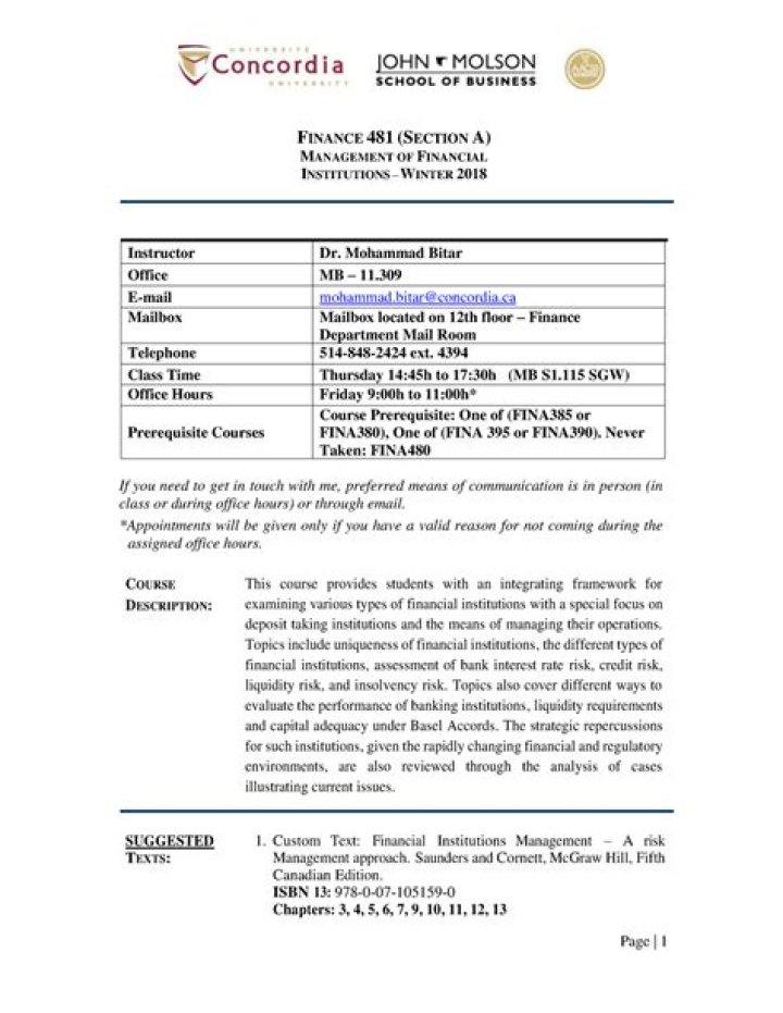 Comprehensive Management of Financial Institutions PDF Notes