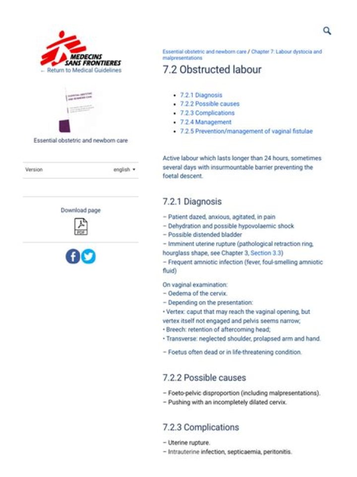 Management of Obstructed Labour: Essential PDF Guidelines