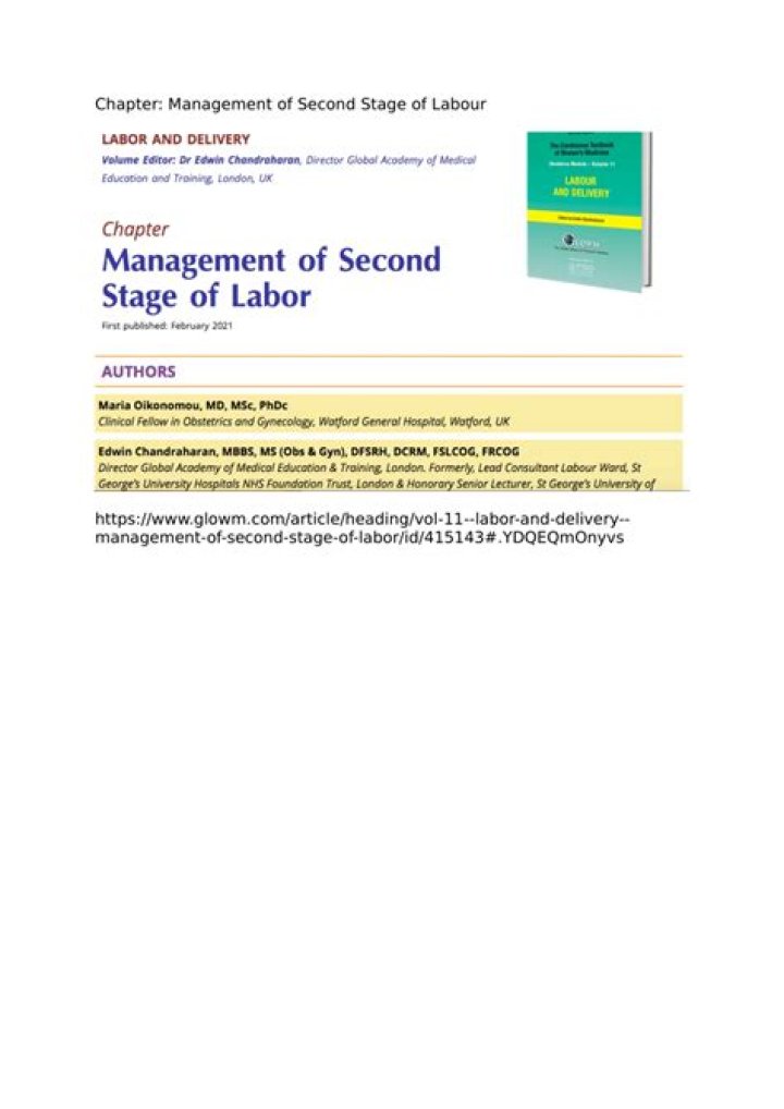 Mastering Management of Second Stage of Labour: Essential PDF Guide
