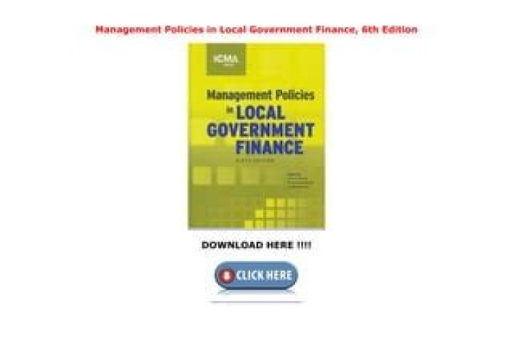 Management Policies in Local Government Finance 6th Edition PDF Guide