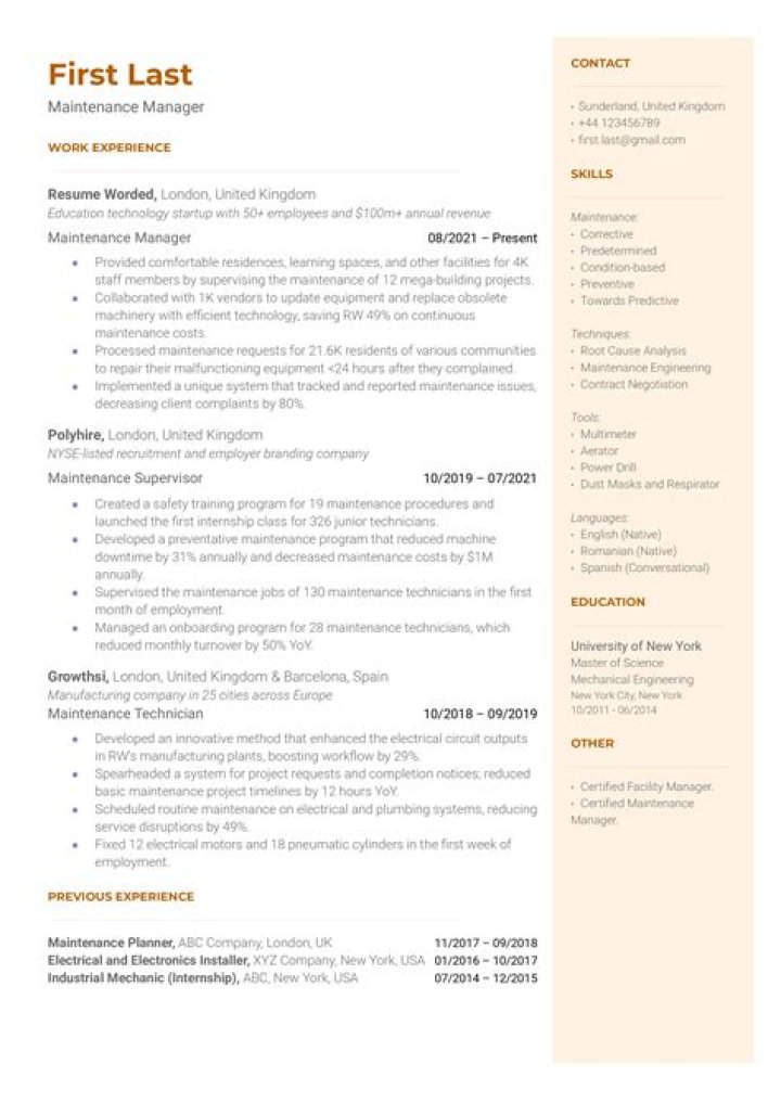 Download Professional Manager Resume PDF