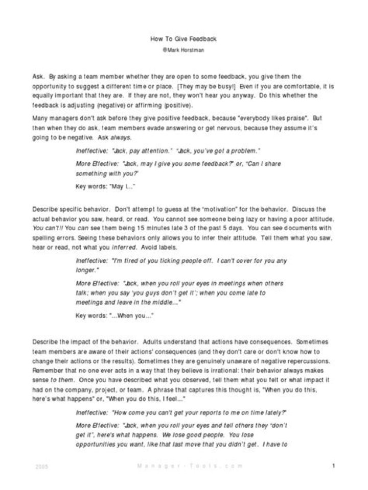 Manager Tools Feedback Model PDF: Boost Team Performance with Actionable Insights