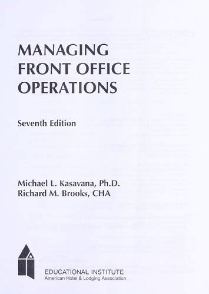 Mastering Front Office Operations: A Practical PDF Guide