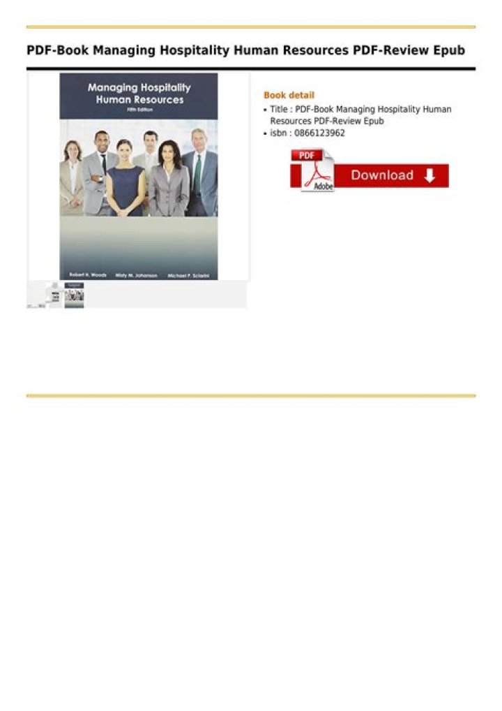 Mastering Hospitality HR Management: Essential PDF Guide