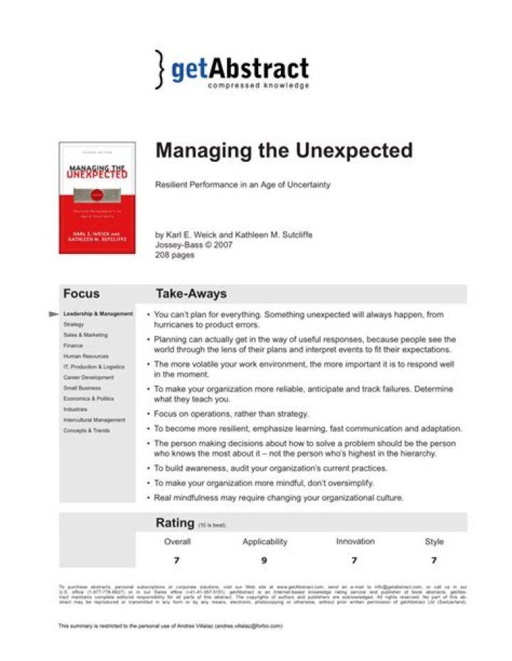 Mastering Managing the Unexpected: PDF Strategies That Work