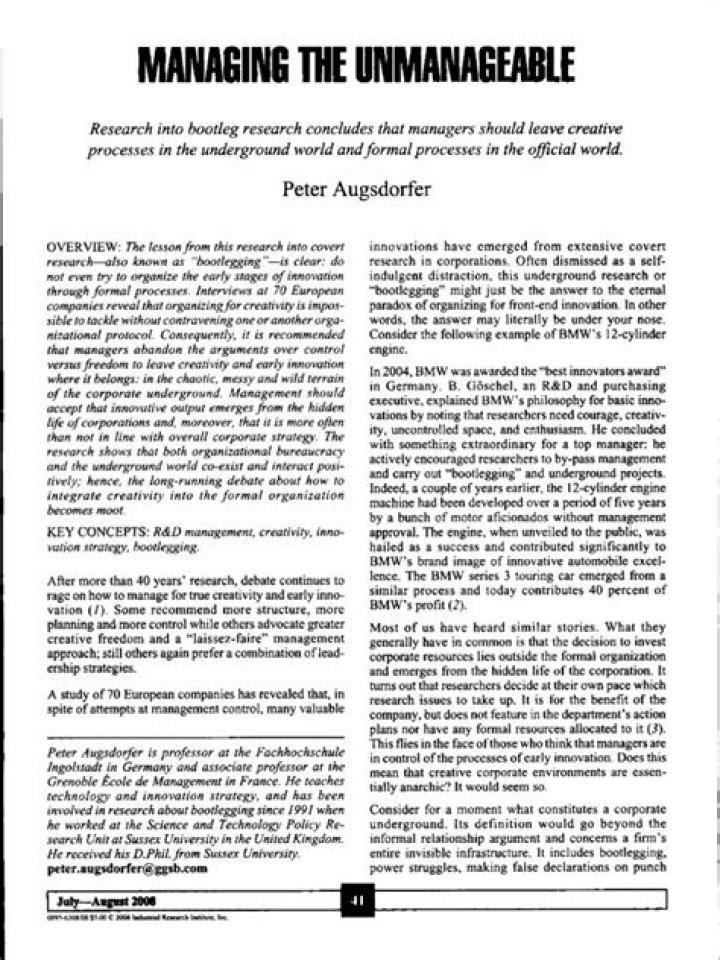 Mastering the Art of Managing the Unmanageable PDF