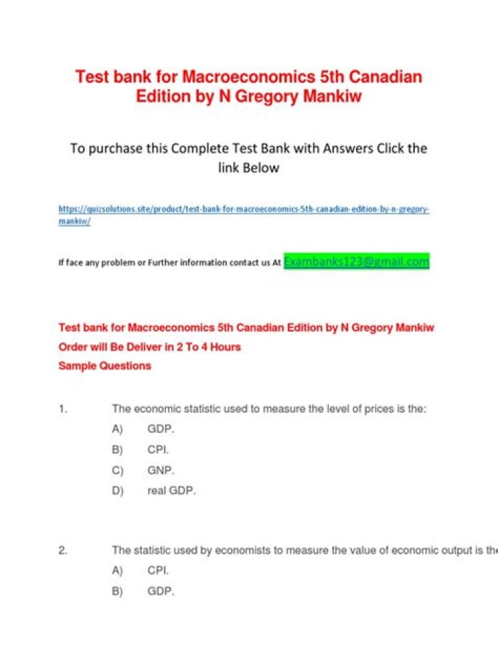 Mankiw Macroeconomics Test Bank PDF: Complete Exam Resources & Practice Questions
