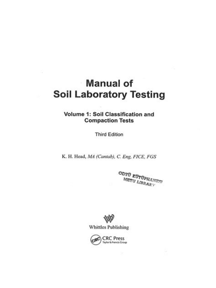 Soil Laboratory Testing Volume 1: Comprehensive Manual PDF