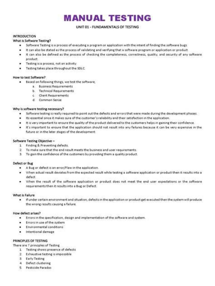 Manual Testing Notes PDF: Comprehensive Guide for Quality Assurance