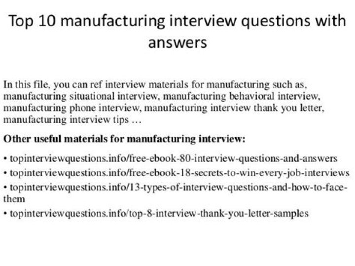 Manufacturing Interview Questions & Answers PDF: Expert Guide