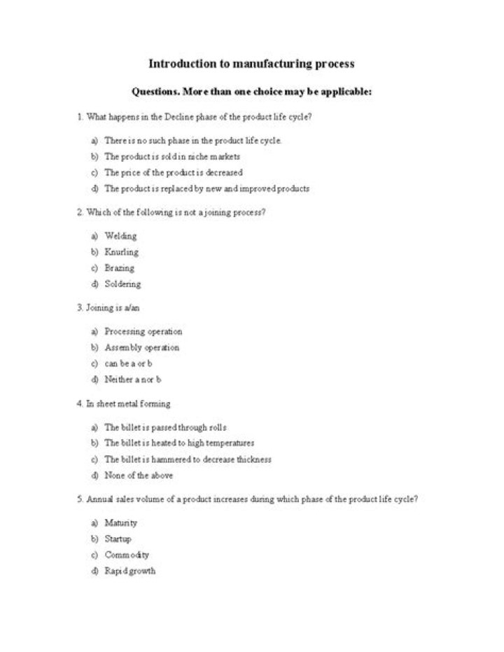 Manufacturing Process Q&A PDF: Expert Answers to Common Production Questions