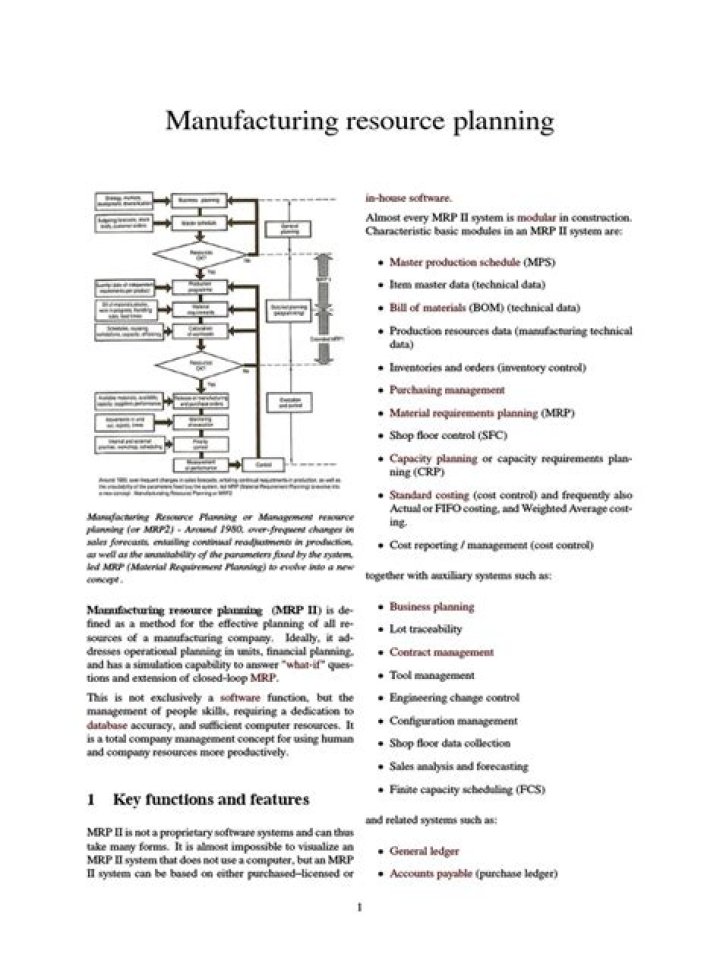 Free Manufacturing Resource Planning PDF for Efficient Production Management