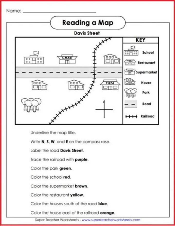 Free Map Skills Worksheets for Middle School - PDF Download