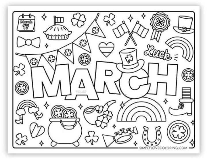 March Coloring Sheets PDF – Free Printable Fun for Kids & Adults