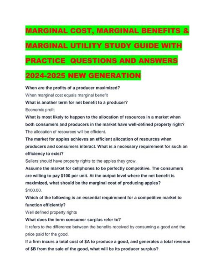 Marginal Cost Questions & Answers PDF: Expert Guide