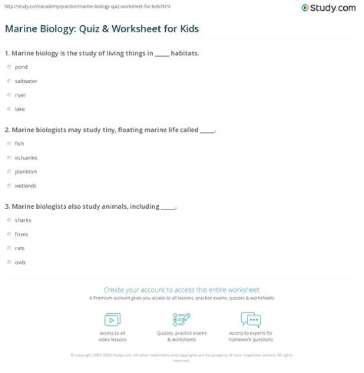 Marine Biology Worksheets PDF: Free Educational Resources for Students
