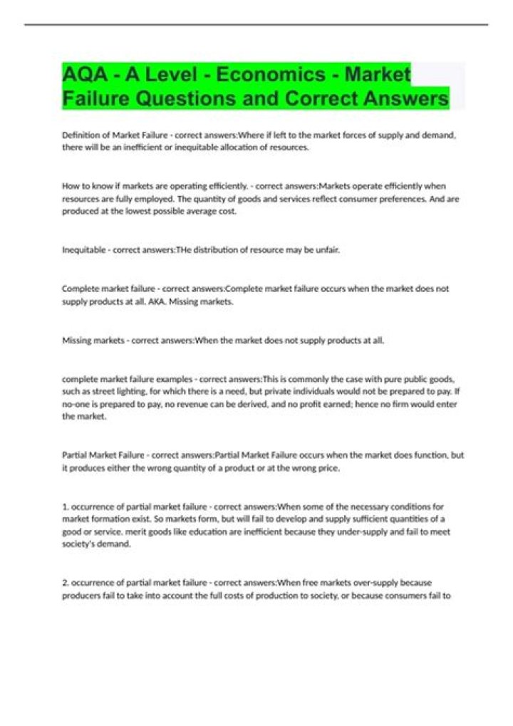 Market Failure Questions & Answers PDF: Essential Insights