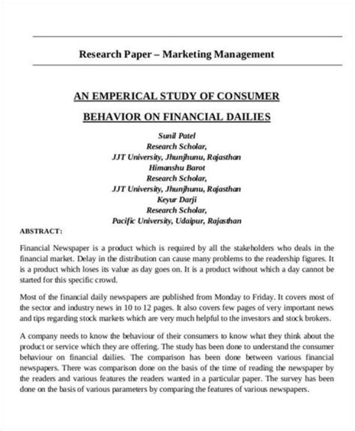Marketing Management Research Paper PDF: Insights, Strategies, and Case Studies