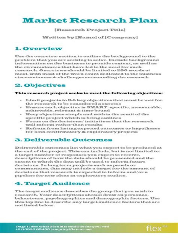 Marketing Research Plan Example PDF – Step-by-Step Guide