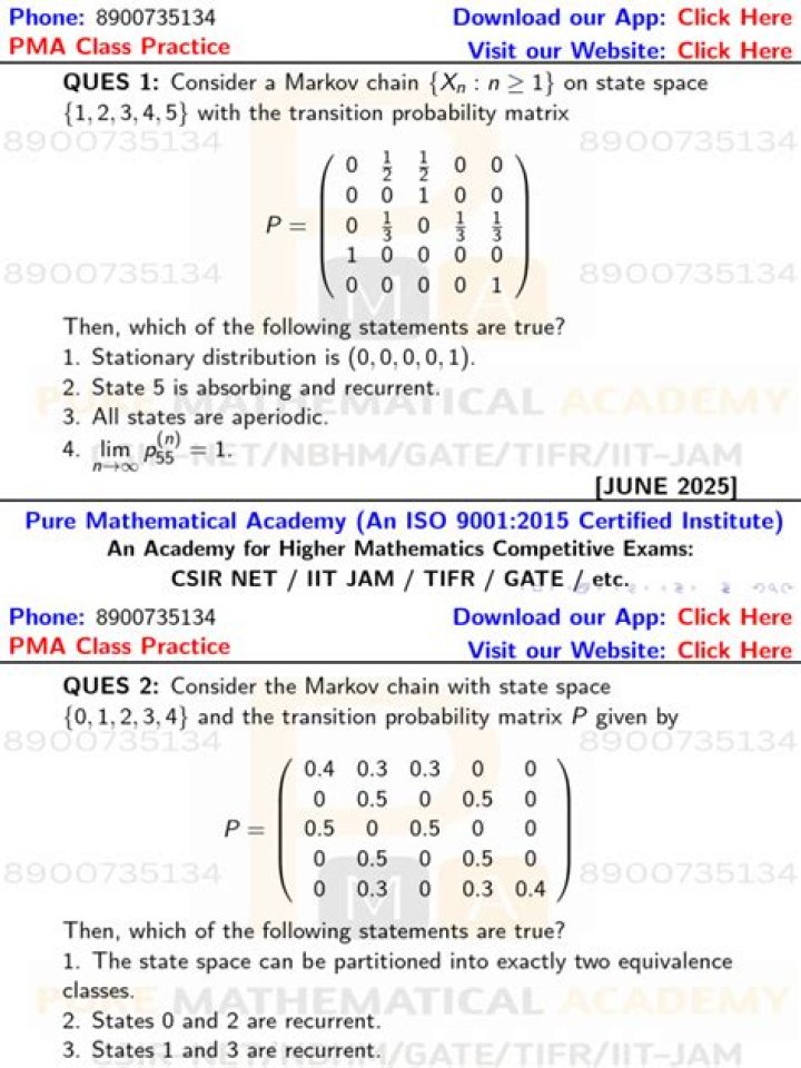 Markov Chain Questions & Answers PDF: Expert Guide & Practice Problems