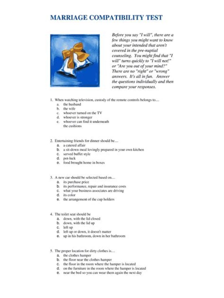 Marriage Compatibility Test PDF: Discover Your Perfect Match