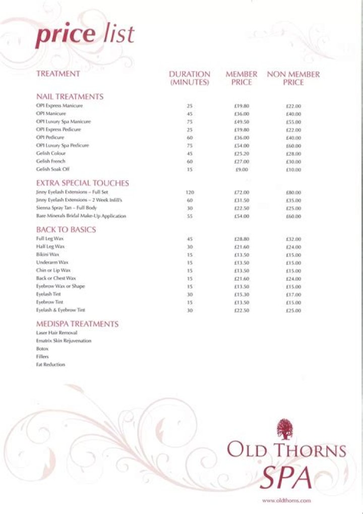 Marriott Spa Price List PDF: Full Breakdown & Savings
