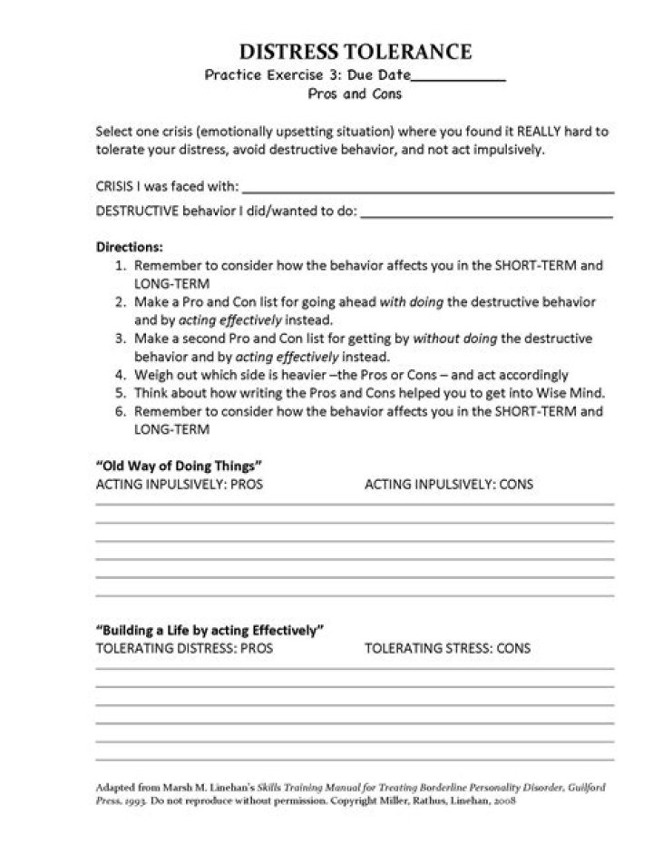 Marsha Linehan DBT Worksheets PDF: Free Therapy Practice Tools