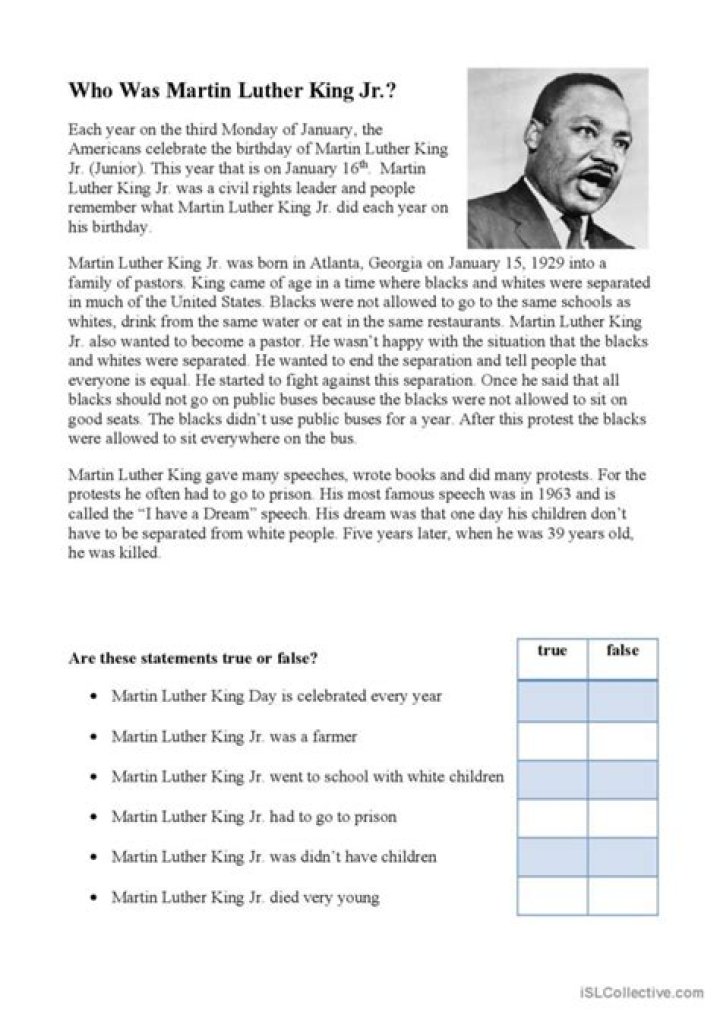 Free Martin Luther King Jr. Worksheets PDF – Printable Lessons & Activities