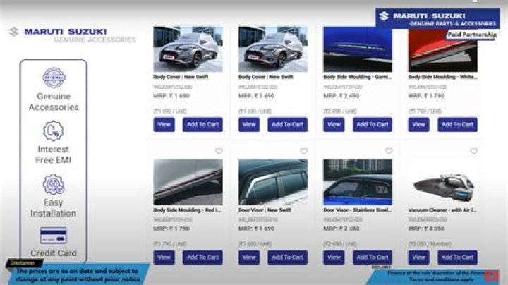 Maruti Genuine Accessories Price List 2018 PDF – Affordable Genuine Parts