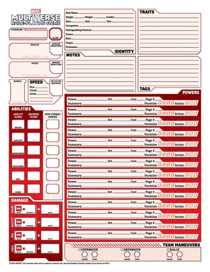 Marvel Multiverse RPG Character Sheet PDF – Complete Game Guide