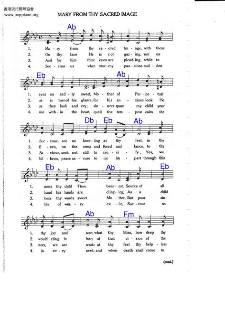 Mary from Thy Sacred Image Sheet Music PDF – Sacred Classical Arrangement